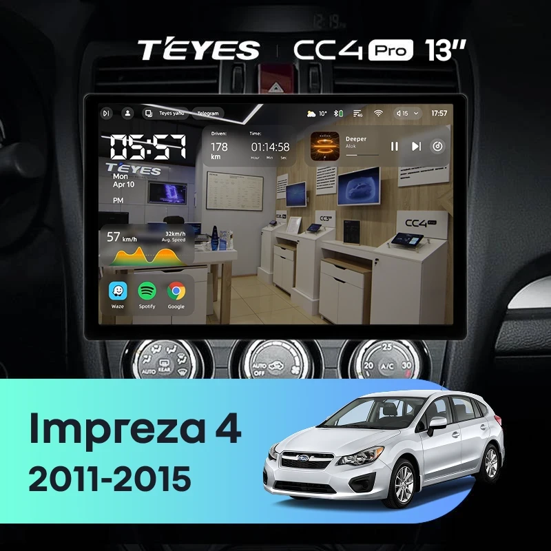 Штатная магнитола Teyes CC4 Pro 12/256 Subaru Impreza 4 (2011-2015) Тип-A (13")