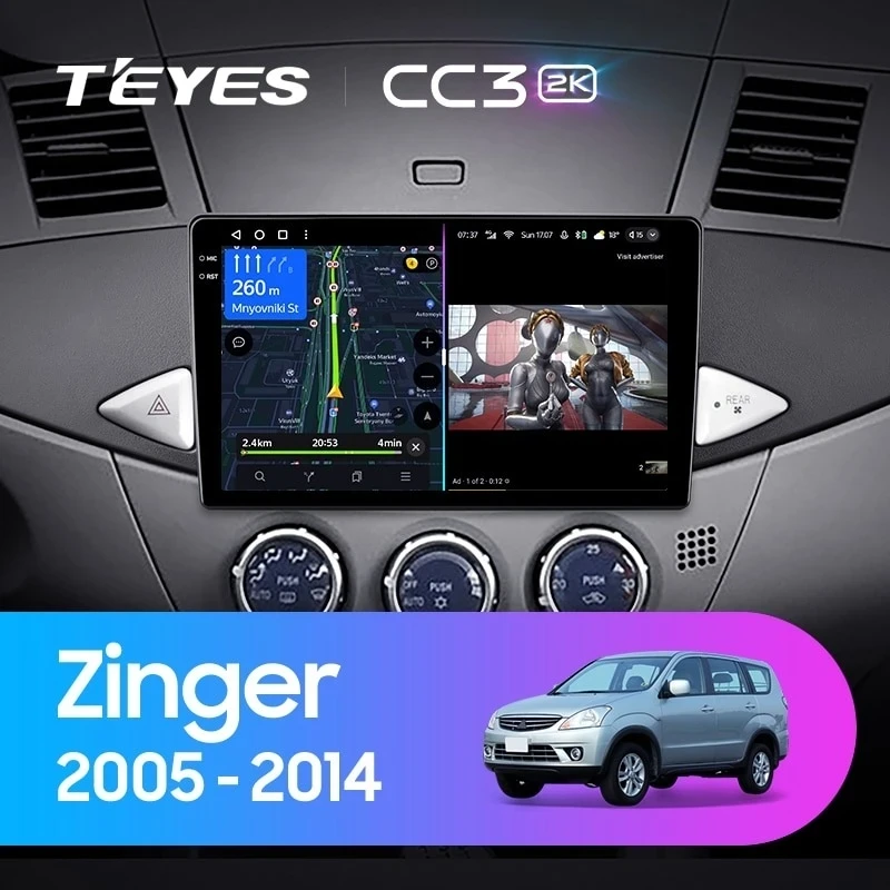 Штатная магнитола Teyes CC3 2K 4/32 Mitsubishi Zinger (2005-2014)