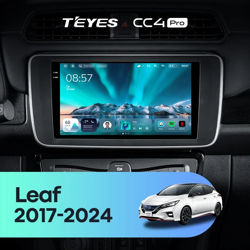 Штатная магнитола Teyes CC4 Pro 12/256 Nissan Leaf ZE1 (2017-2024)