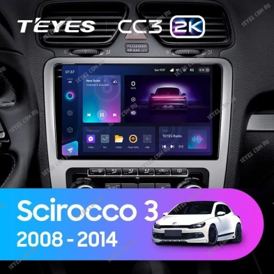 Штатная магнитола Teyes CC3 2K 360 6/128 Volkswagen Scirocco 3 (2008-2014) F3 (Серая)