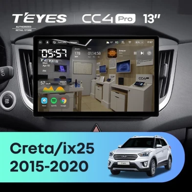 Штатная магнитола Teyes CC4 Pro 8/128 Hyundai Creta (2015-2020) (13")