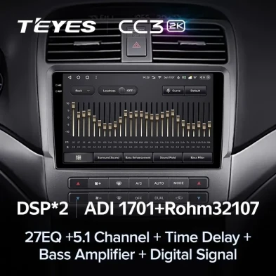 Штатная магнитола Teyes CC3 2K 360 6/128 Acura TSX (2003-2008)