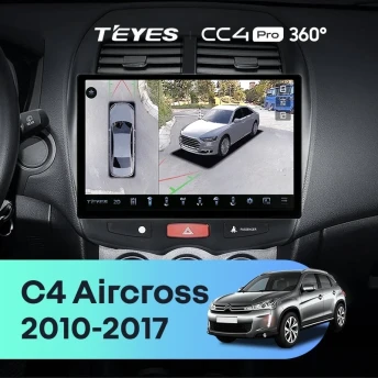 Штатная магнитола Teyes CC4 Pro 360 12/256 Citroen C4 Aircross (2010-2017) Тип-A (11")