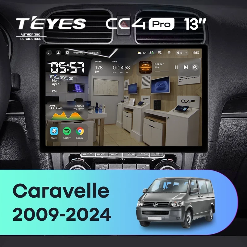 Штатная магнитола Teyes CC4 Pro 12/256 Volkswagen Caravelle (2009-2024) (13")