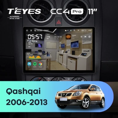 Штатная магнитола Teyes CC4 Pro 8/128 Nissan Qashqai 1 J10 (2006-2013) F1 (11")