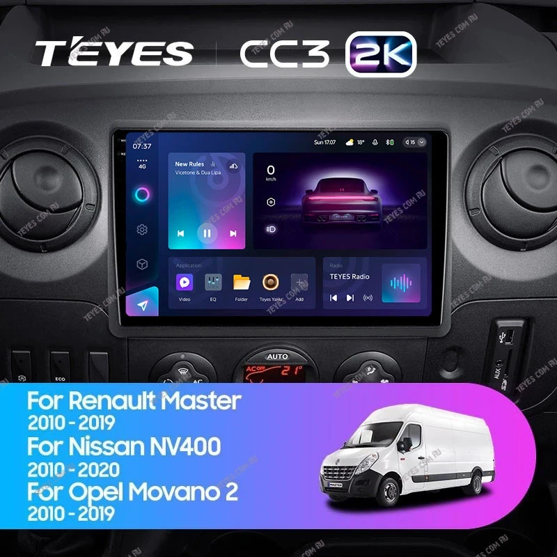 Штатная магнитола Teyes CC3 2K 4/32 Renault Master (2010-2019) F1