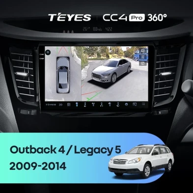 Штатная магнитола Teyes CC4 Pro 360 12/256 Subaru Outback 4 BR (2009-2014) Правый руль