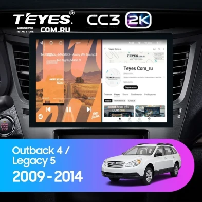 Штатная магнитола Teyes CC3 2K 4/64 Subaru Outback 4 (2009-2014) (13")